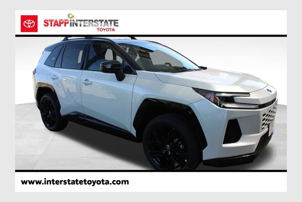 2026 Toyota RAV4 XSE in Wind Chill Pearl W/Black Roof — front three-quarter view
